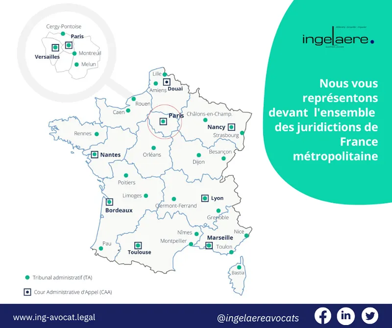 Le cabinet Ingelaere Avocats intervient sur toute le France.